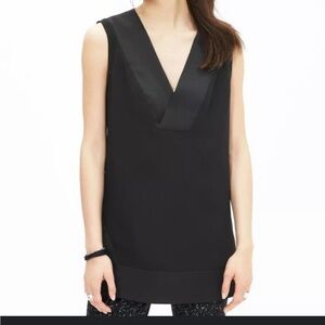 Banana republic satin tuxedo detail top
